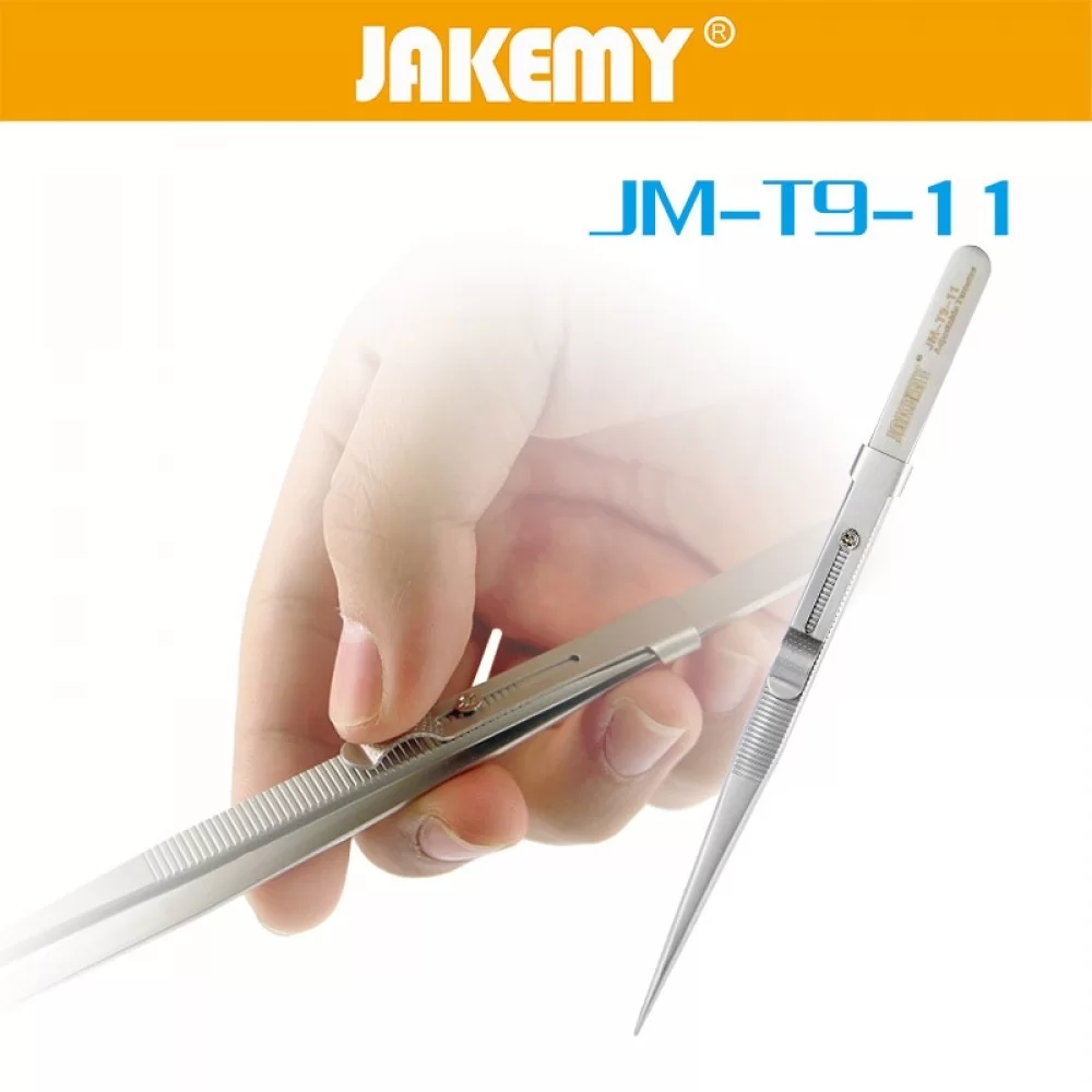 Picture of JAKEMY JM-T9-11 Adjustable Straight Tweezers(Silver)